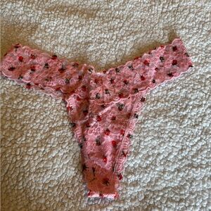 Victoria's Secret Pink Lace Floral Thong - Bottoms